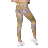 Jacquard Jet Texture Crossover Leggings with Pockets